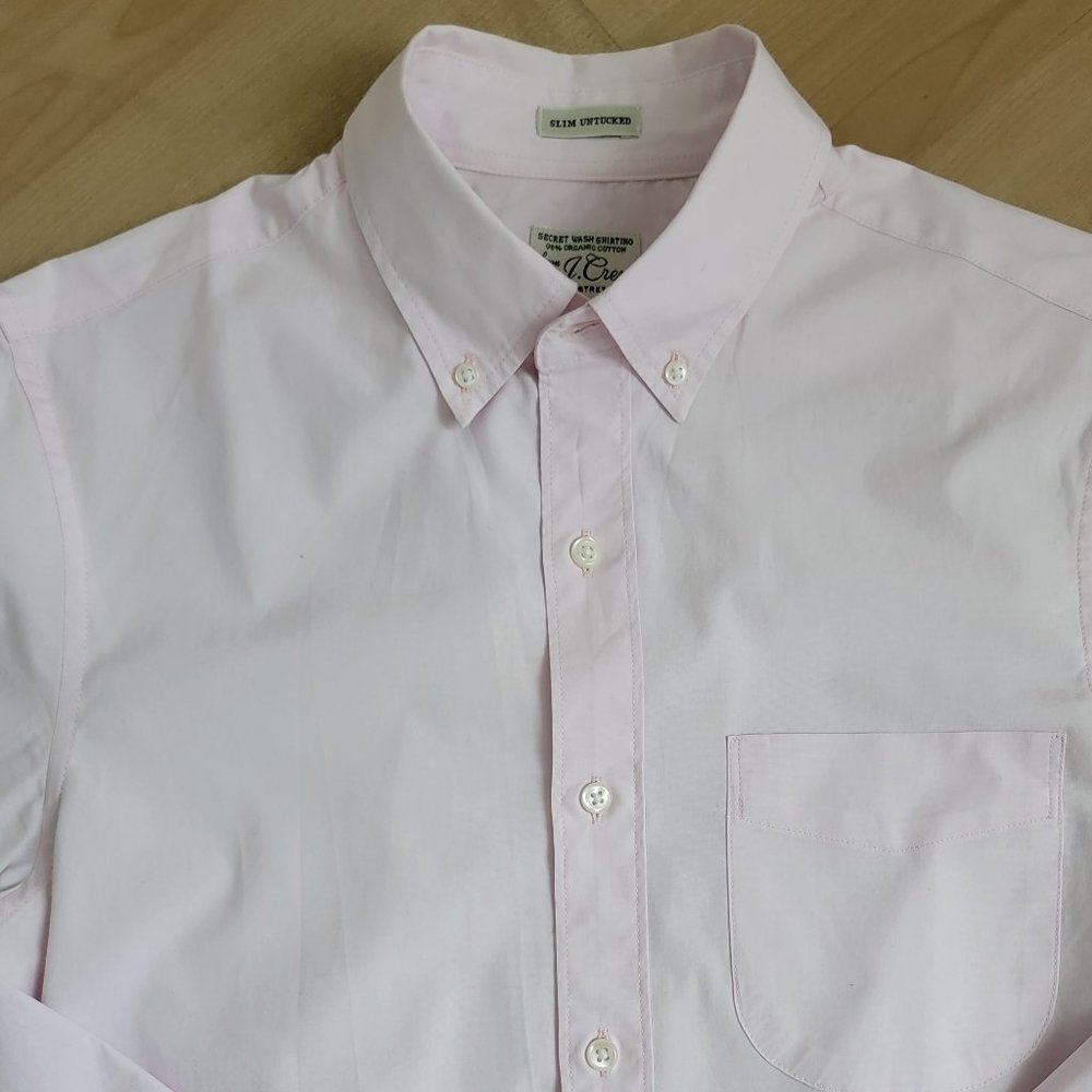 J.Crew Light Pink Stretch Shirt Secret Wash Button Down Long Sleeve Size XS